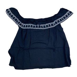 Lane Bryant Peasant Top Women’s Plus Size 18/20 Black White Off The Shoulder NWT